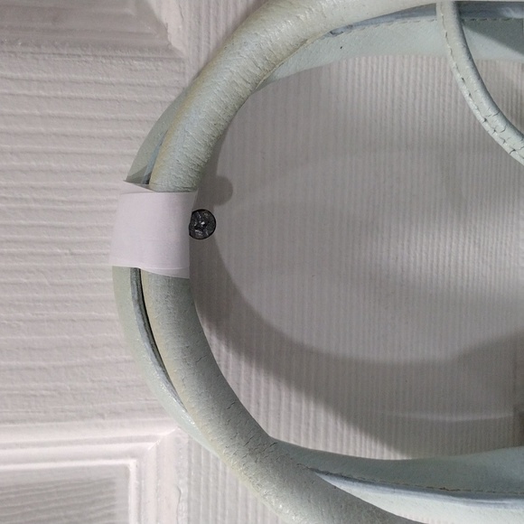 Samantha Thavasa Yellow Straw and Blue Leather Rattan Bag, Drawstring Handbag - Picture 5 of 14